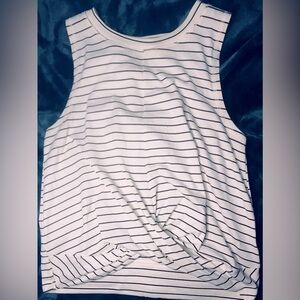 Striped knotted crop top